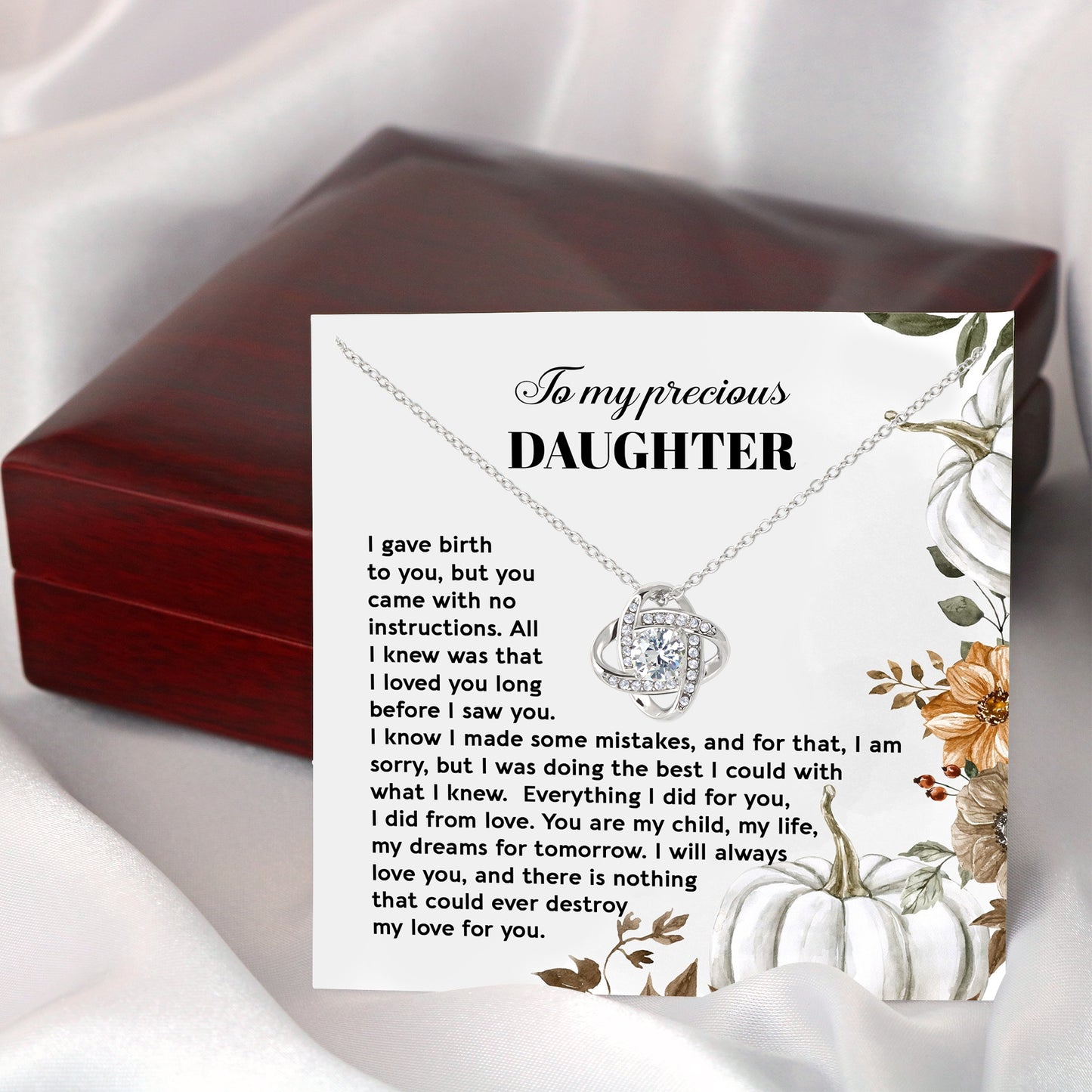 To My Daughter, Everything I Did, I Did From Love, Love Knot Necklace, Gift For Daughter