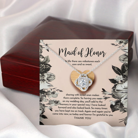 To My Maid Of Honor, On My Wedding Day, Im Grateful To You, Love Knot Necklace