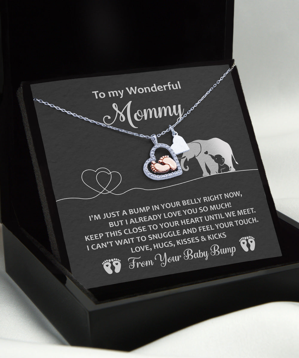 To My Mommy - Until We Meet - From Your Baby Bump - Baby Feet Necklace