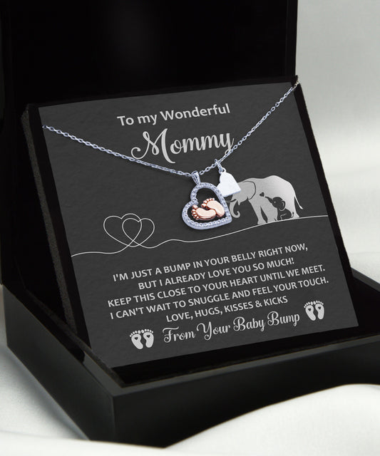 To My Mommy - Until We Meet - From Your Baby Bump - Baby Feet Necklace