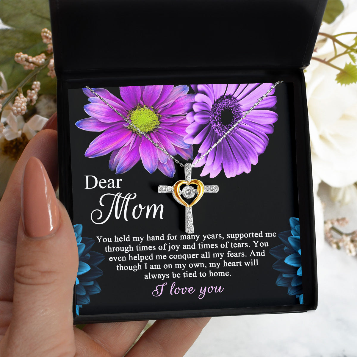 Dear Mom - You Held My Hand For Many Years - Cross Dancing Necklace