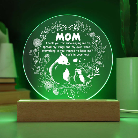 To My Mom, Keep Me Safe, Circle Acrylic Plaque