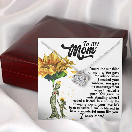 To Mom, Your The Sunshine Of My Life, Love Knot Necklace