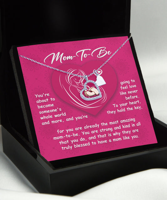 Mom To Be - Someone's Whole World - Baby Feet Necklace