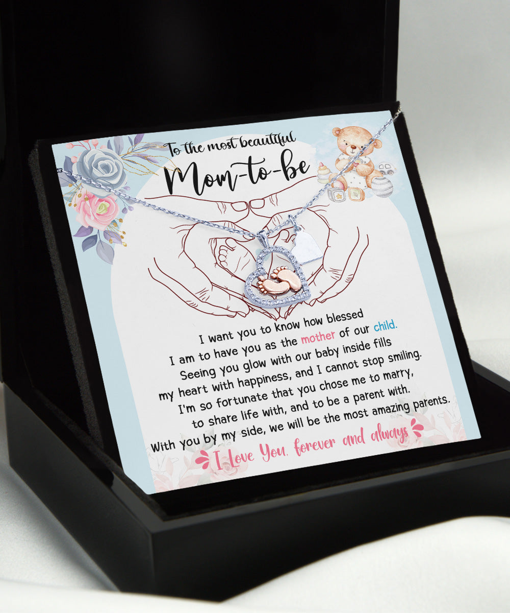 Mom To Be - You Chose Me - Baby Feet Necklace