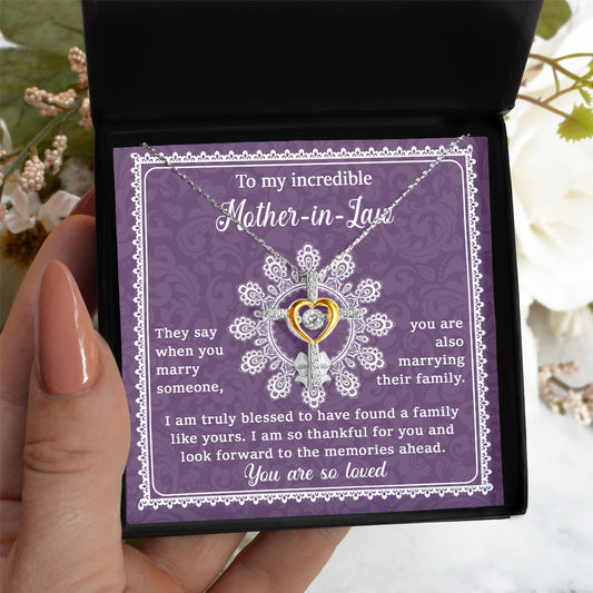 To My Mother-In-Law - Family Like Yours - Cross Dancing Necklace
