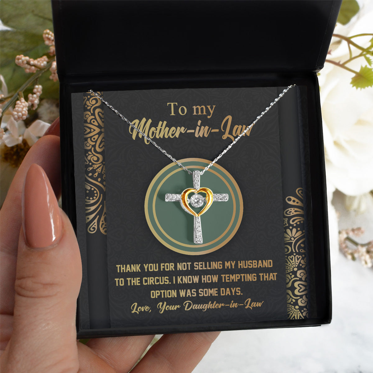 To My Mother-In-Law - Thank You For Not Selling My Husband - Cross Dancing Necklace