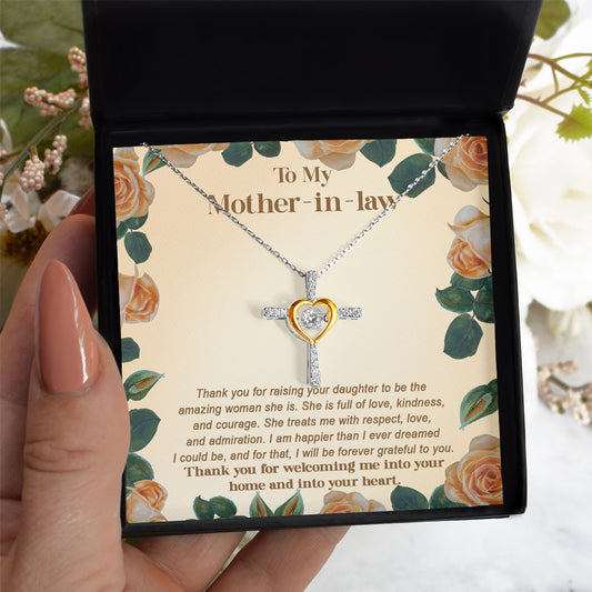 To My Mother-In-Law - Grateful To You - Cross Dancing Necklace