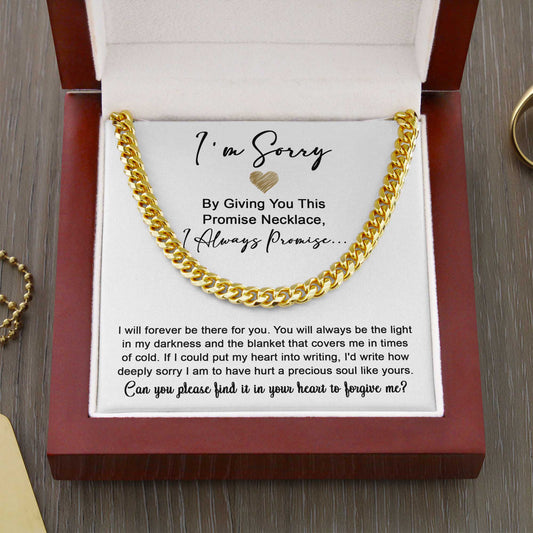 Gift For Him, Sorry, Please Forgive Me, Cuban Link Chain Necklace