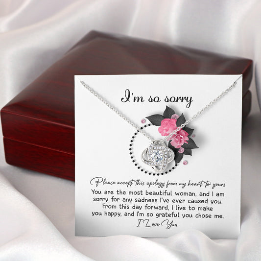 Gift For Her, Im So Sorry, Please Accept My Apology, Love Knot Necklace