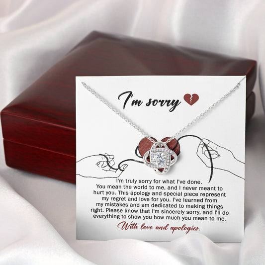 Gift For Her, Im Sorry, You Mean The World To Me, Love Knot Necklace