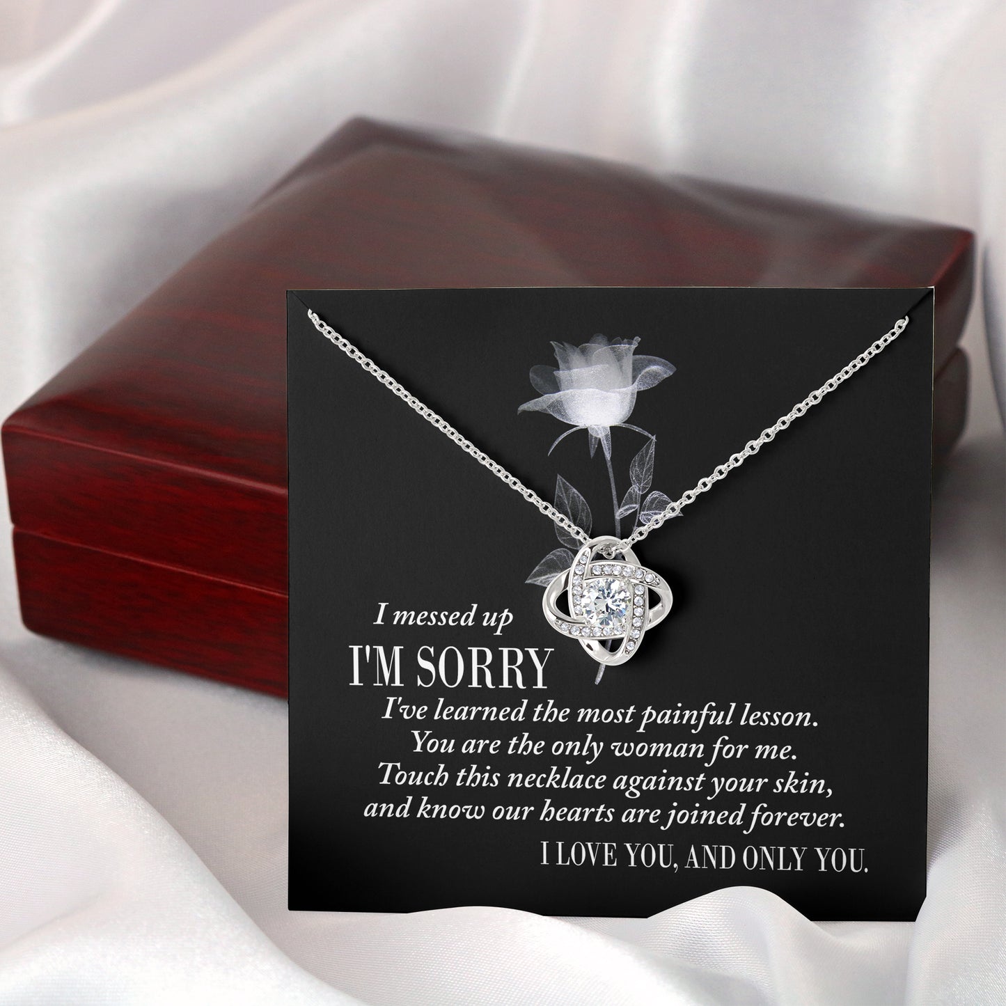 Gift For Her, I Messed Up, Im Sorry, I Love You, Love Knot Necklace