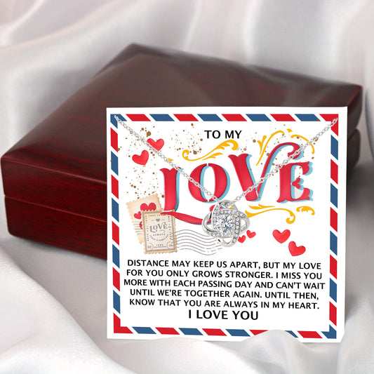 To My Soulmate, Know That You Are Always In My Heart, Love Knot Necklace, Valentines Gift For Her