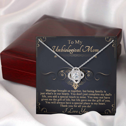 To My Unbiological Mom, A Special Place In My Heart, Love Knot Necklace