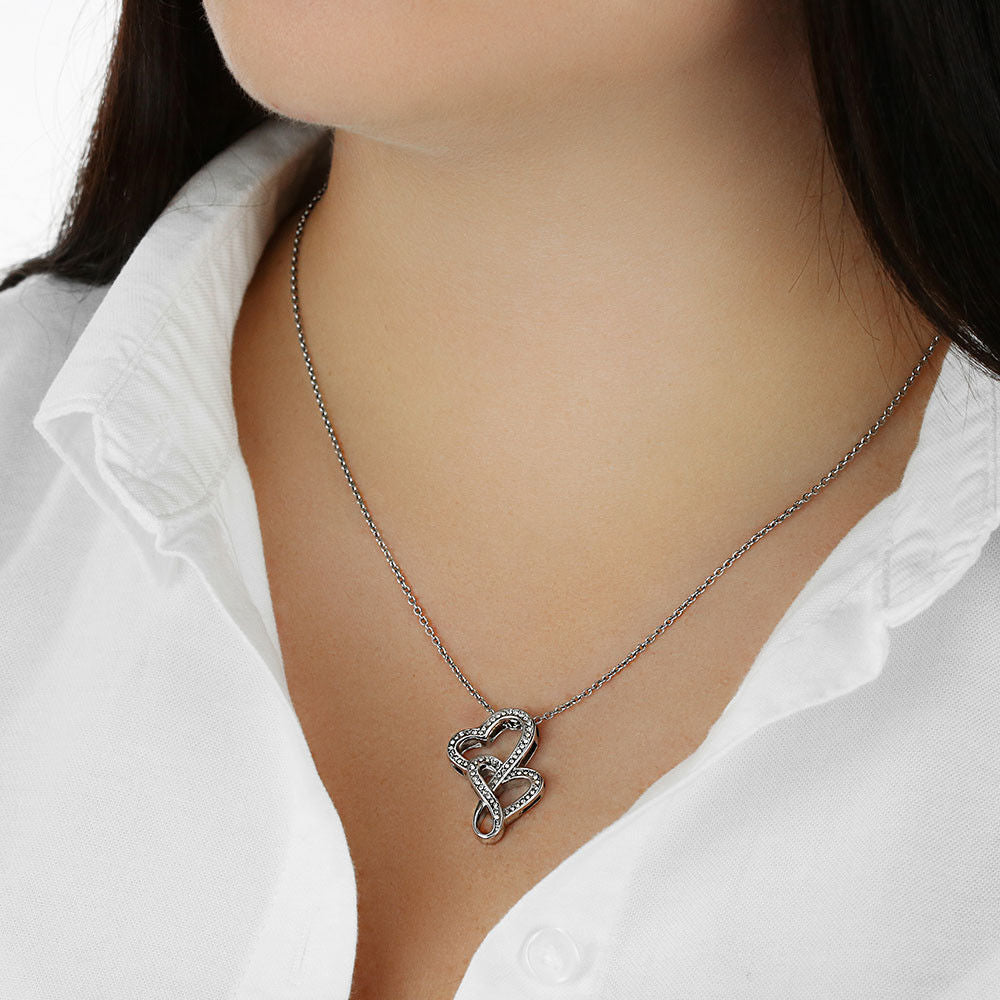 To My Soulmate, Valentines Double Heart Necklace,  Valentines Funny Gift For Her!