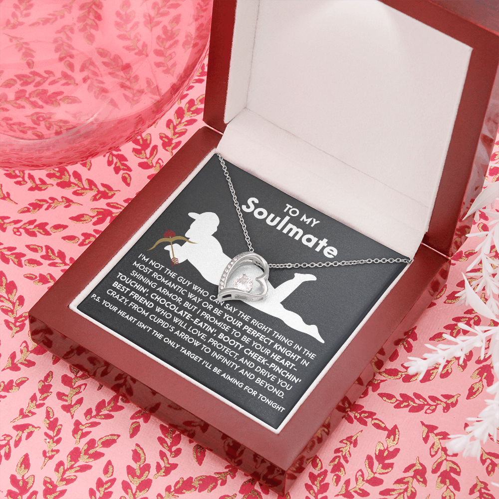 To My Soulmate, Funny Gift For Her, Forever Love Heart Necklace, Valentines Gift For Her!