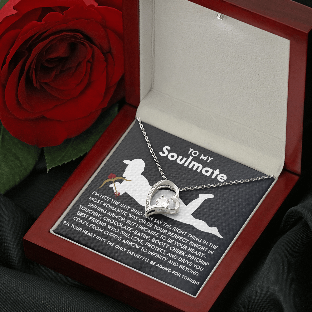 To My Soulmate, Funny Gift For Her, Forever Love Heart Necklace, Valentines Gift For Her!