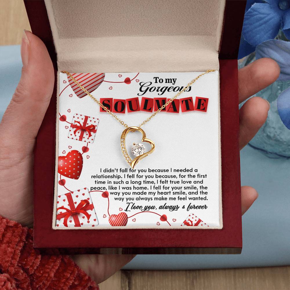 To My Smokin Hot Soulmate, My Best Friend, My Everything, Forever Love Heart Necklace Message Card
