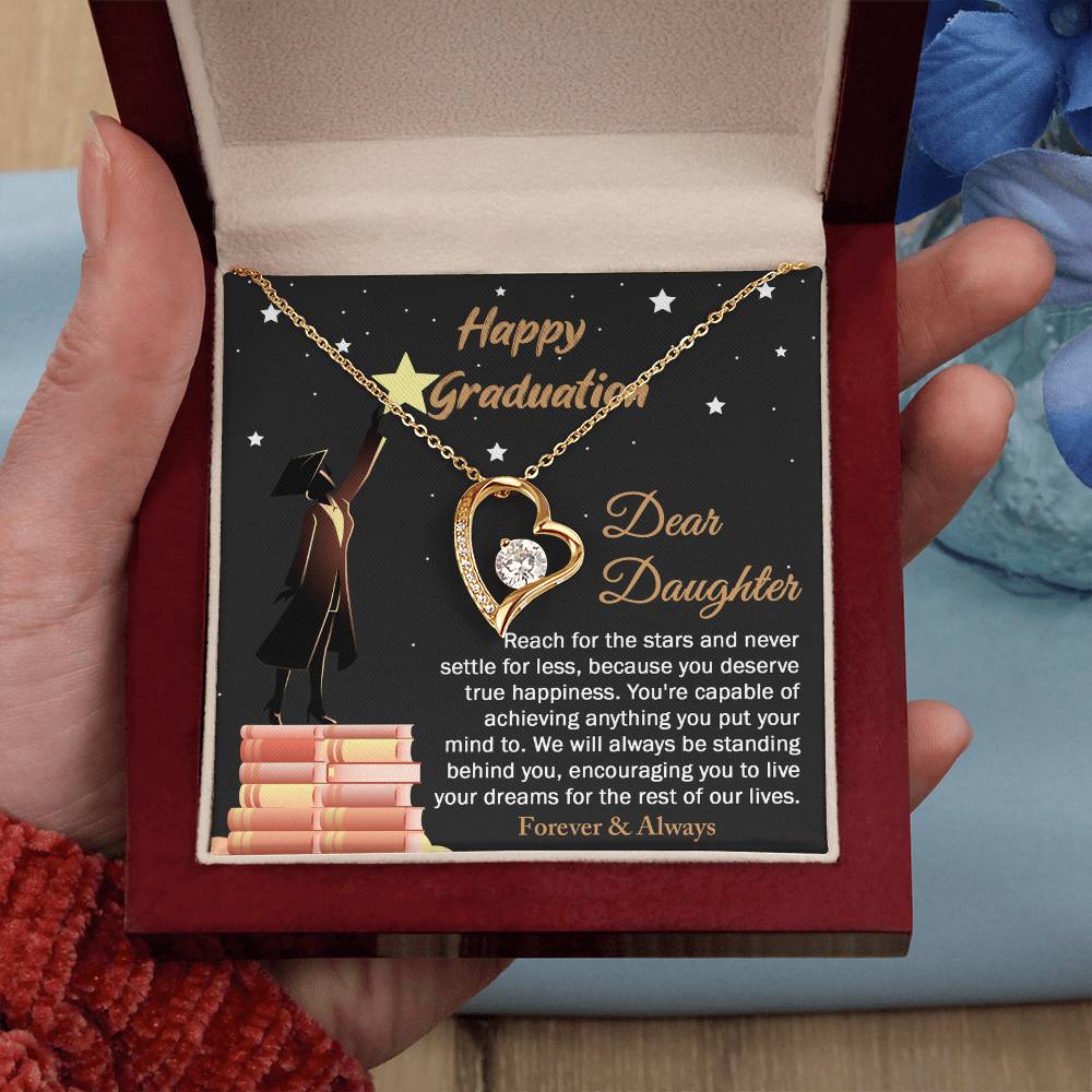 Dear Daughter, Happy Graduation, Forever Love Heart Necklace