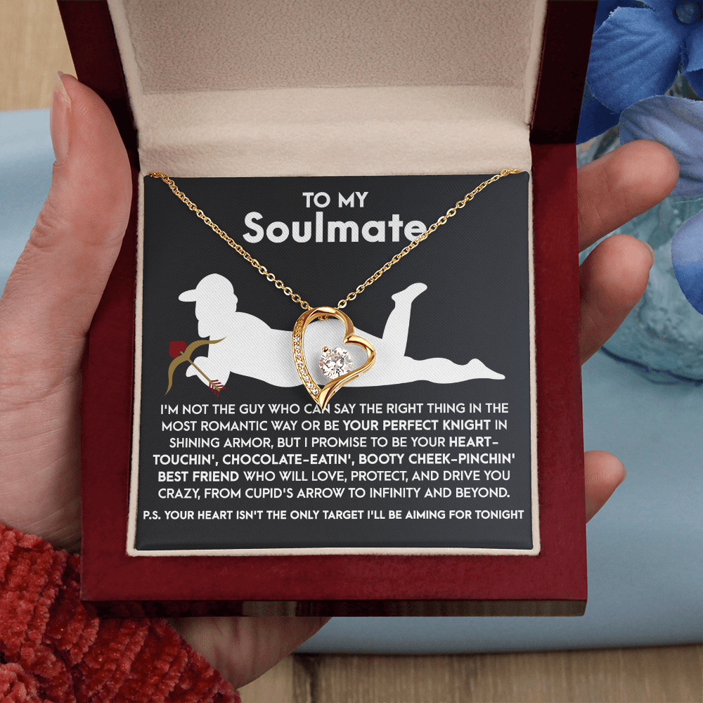 To My Soulmate, Funny Gift For Her, Forever Love Heart Necklace, Valentines Gift For Her!