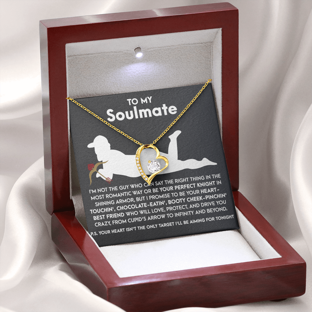 To My Soulmate, Funny Gift For Her, Forever Love Heart Necklace, Valentines Gift For Her!