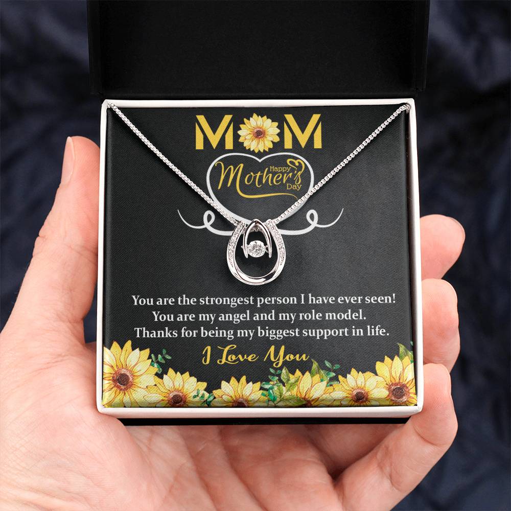 Lucky In Love Wishbone Necklace - - MOM - Happy Mothers Day - Sunflower-Mom