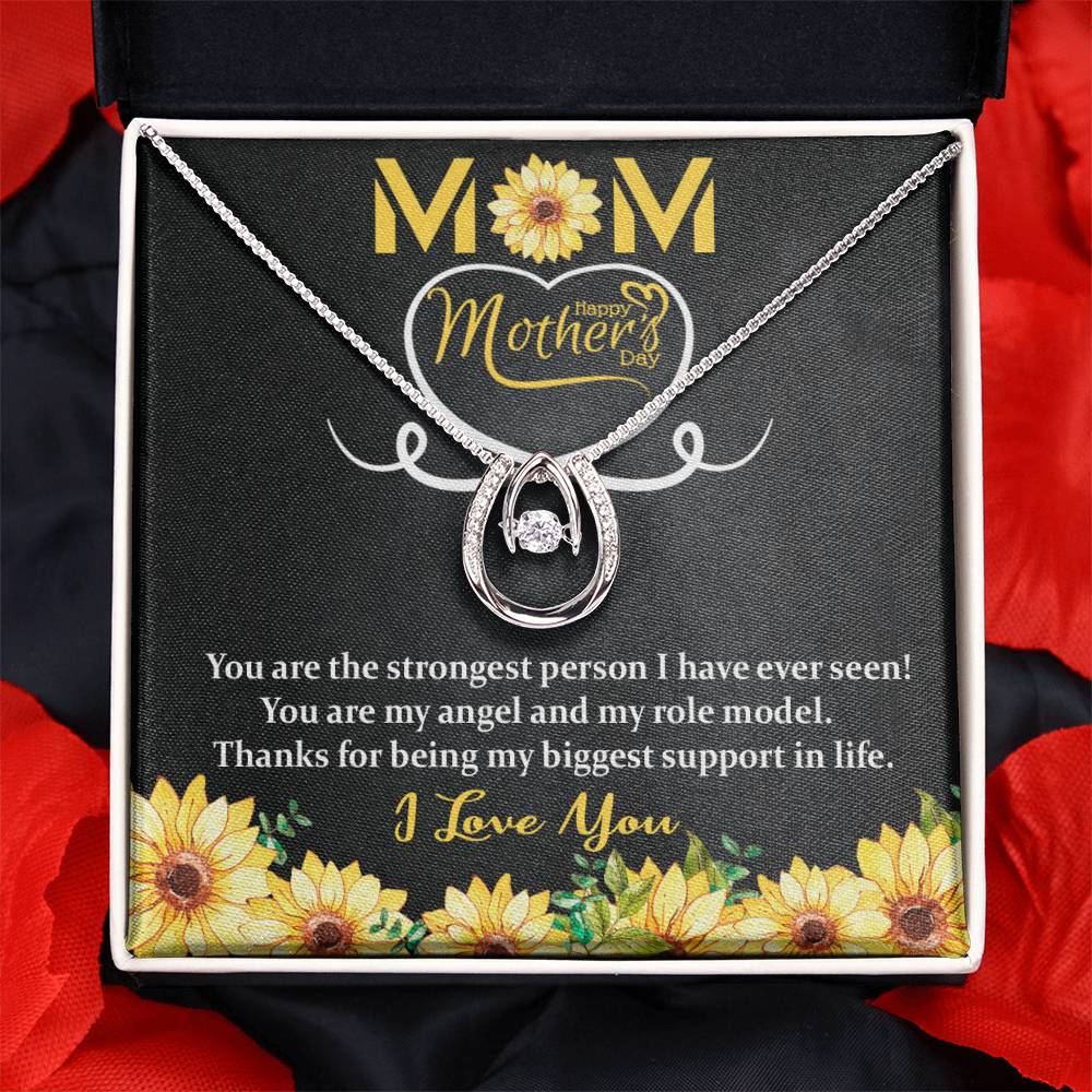 Lucky In Love Wishbone Necklace - - MOM - Happy Mothers Day - Sunflower-Mom