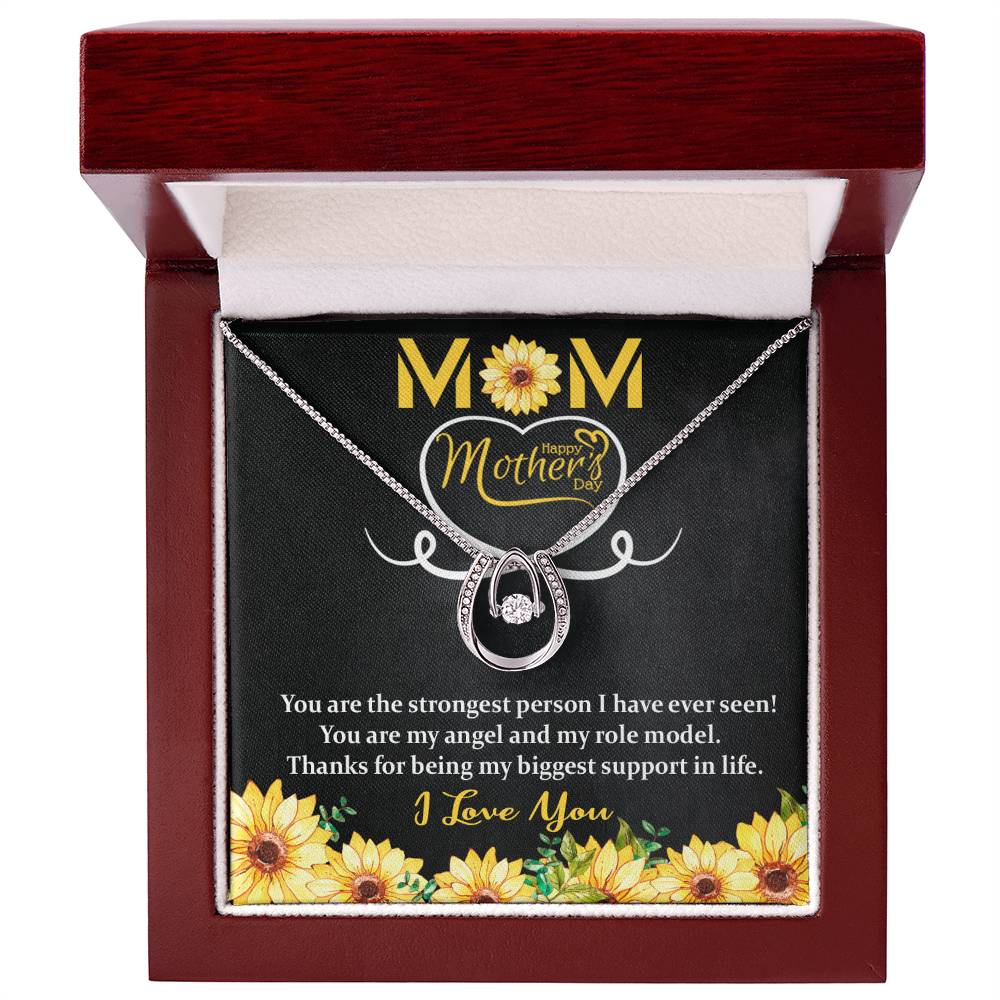 Lucky In Love Wishbone Necklace - - MOM - Happy Mothers Day - Sunflower-Mom