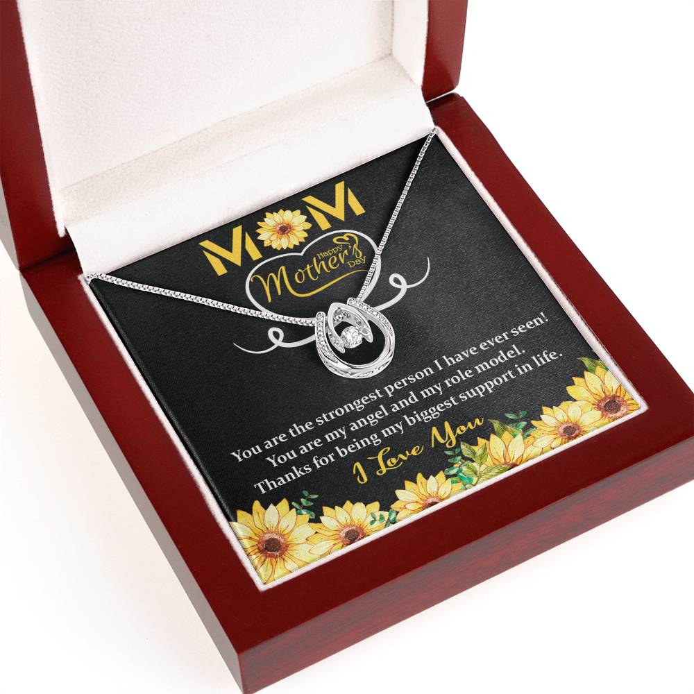 Lucky In Love Wishbone Necklace - - MOM - Happy Mothers Day - Sunflower-Mom
