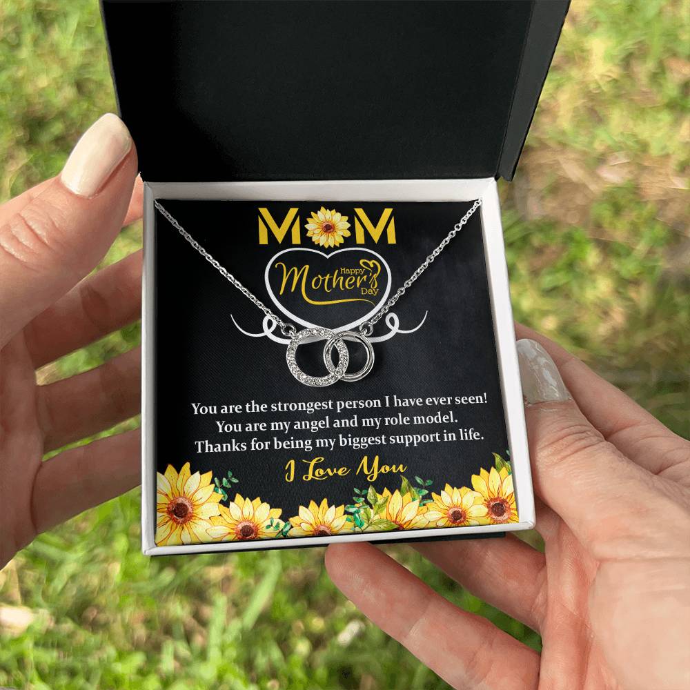 MOM Necklace, Mothers Day Jewelry Gift, Perfect Pair Necklace Message Card Gift To Mom