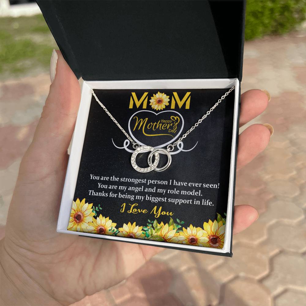 MOM Necklace, Mothers Day Jewelry Gift, Perfect Pair Necklace Message Card Gift To Mom