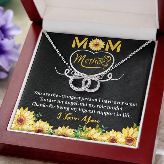 MOM Necklace, Mothers Day Jewelry Gift, Perfect Pair Necklace Message Card Gift To Mom
