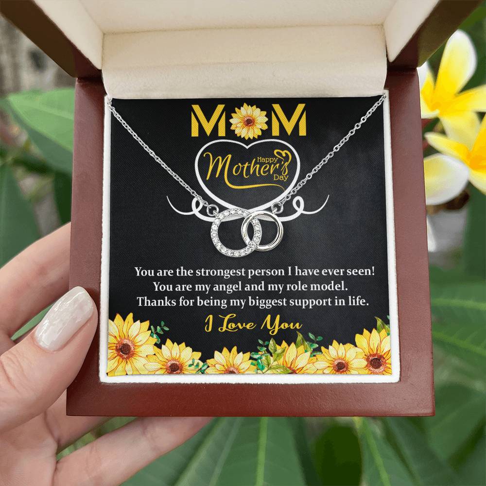 MOM Necklace, Mothers Day Jewelry Gift, Perfect Pair Necklace Message Card Gift To Mom