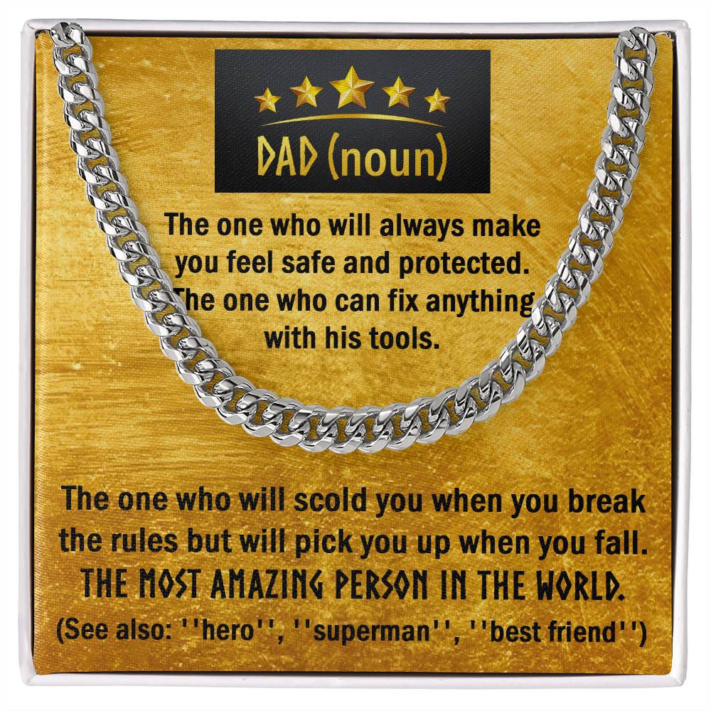 To My Dad, The Most Amazing Person In The World, Cuban Link Chain, Gift For Dad