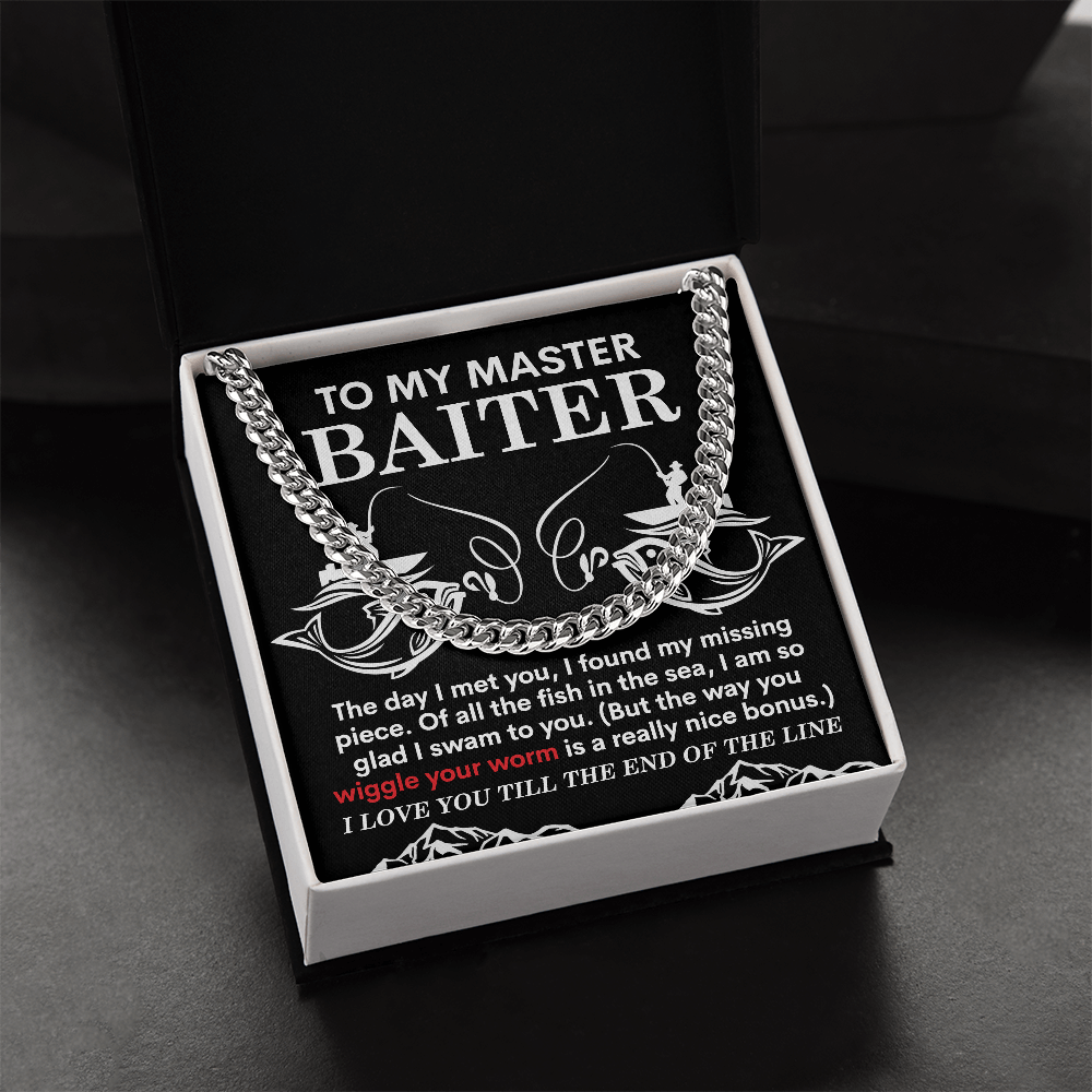 To My Master Baiter, The Day I Met You I Found My Missing Piece, Cuban Link Chain Message Card