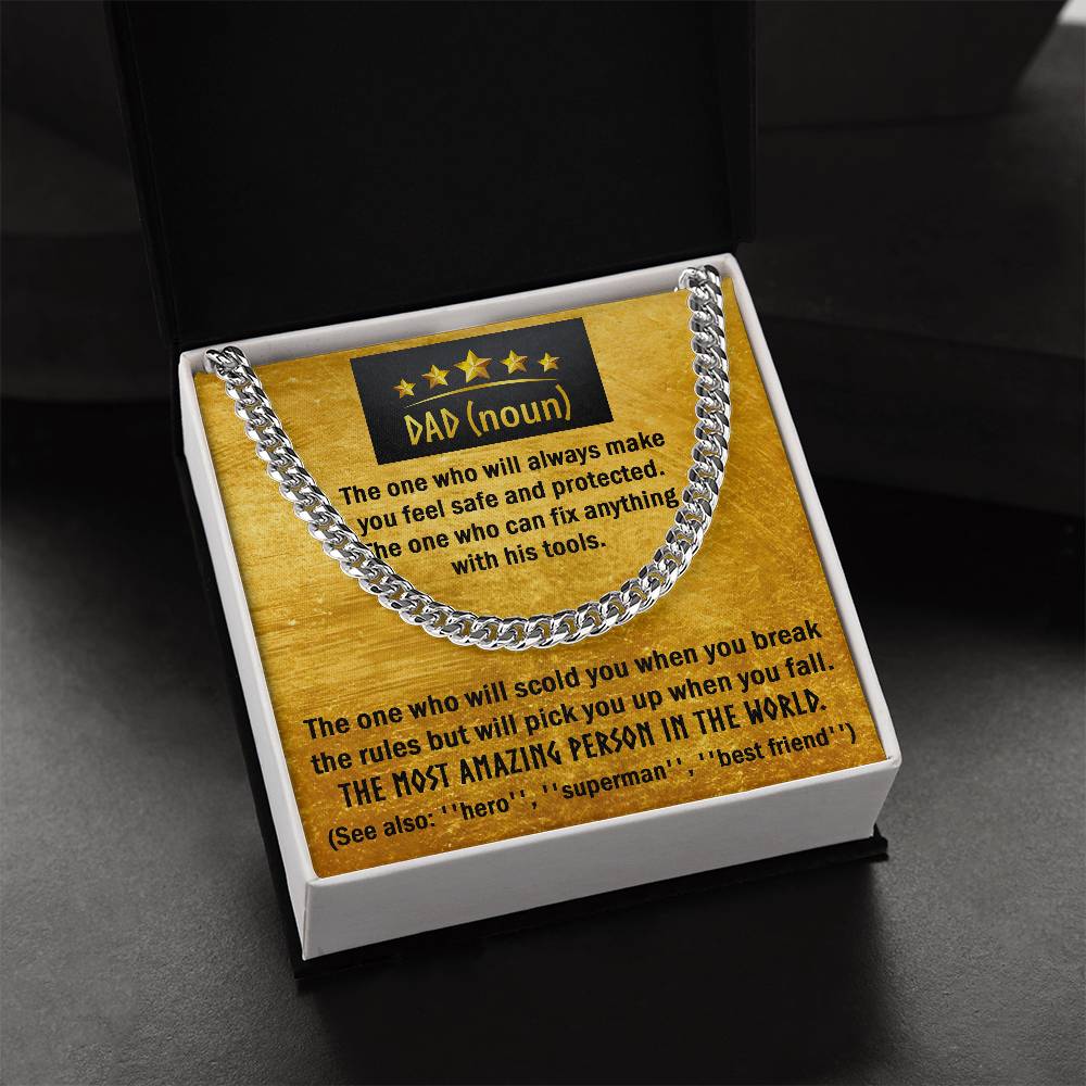 To My Dad, The Most Amazing Person In The World, Cuban Link Chain, Gift For Dad