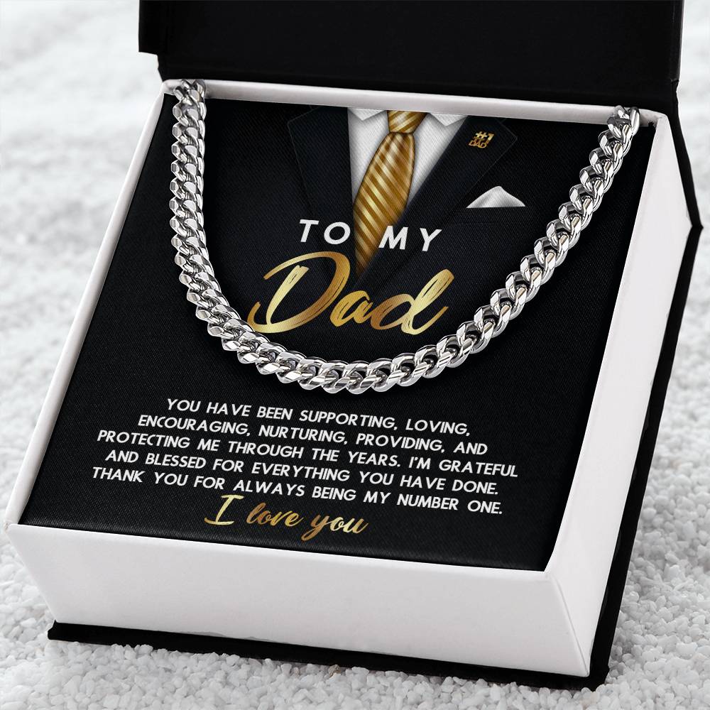 To My Dad, Thank You For Always Being My Number One, Cuban Link Chain Message Card
