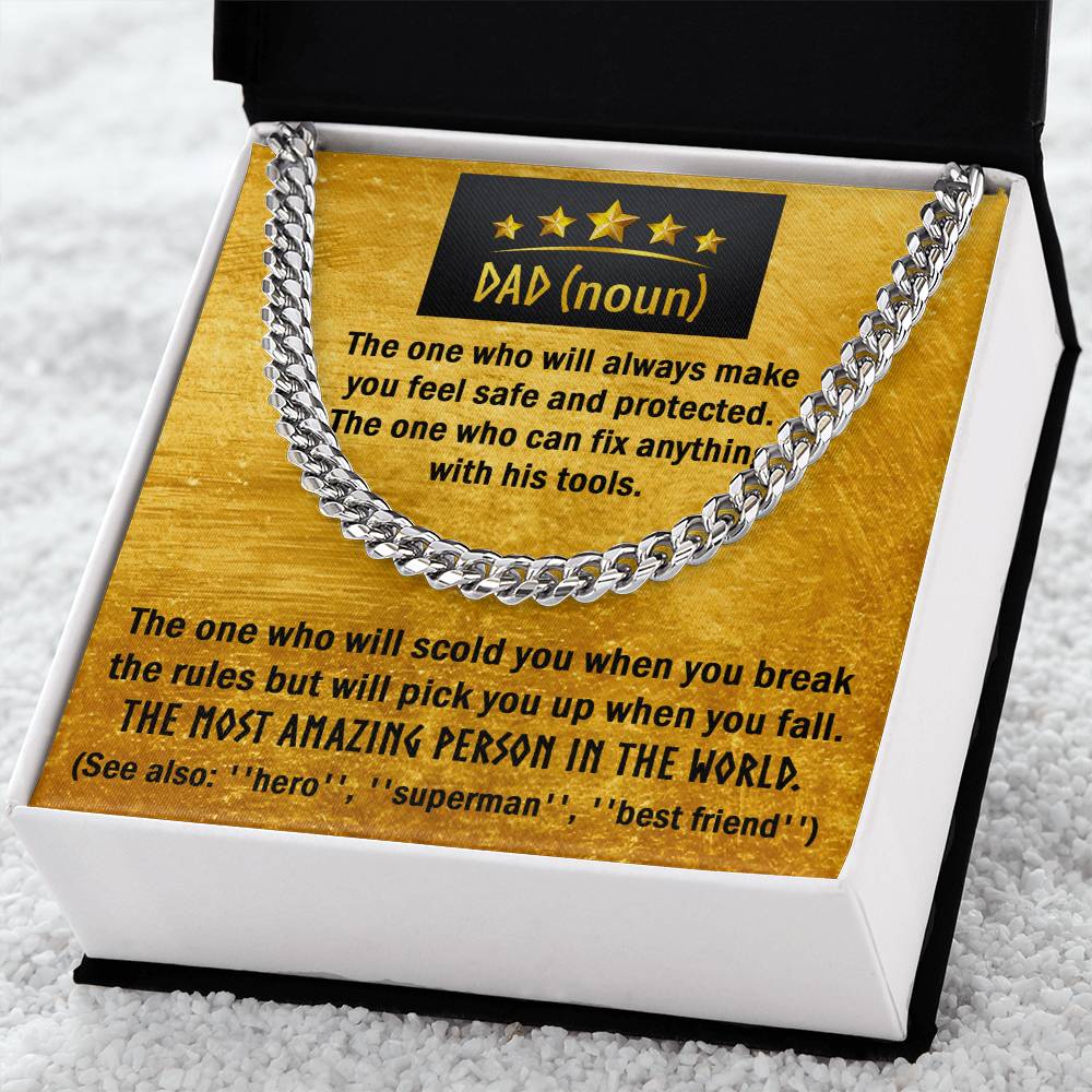 To My Dad, The Most Amazing Person In The World, Cuban Link Chain, Gift For Dad