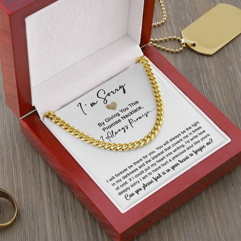 Gift For Him, Sorry, Please Forgive Me, Cuban Link Chain Necklace