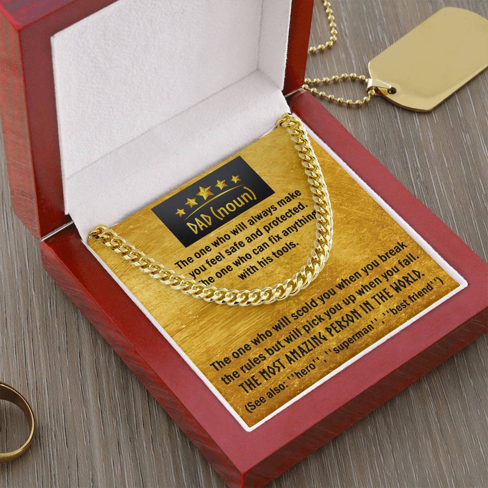 To My Dad, The Most Amazing Person In The World, Cuban Link Chain, Gift For Dad