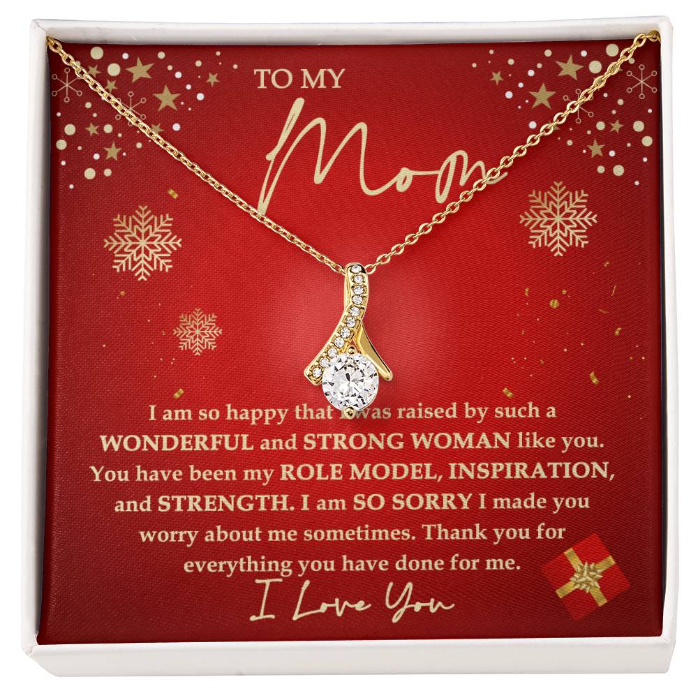 Christmas Gift For Mom, Strong Woman, Alluring Beauty Necklace Message Card