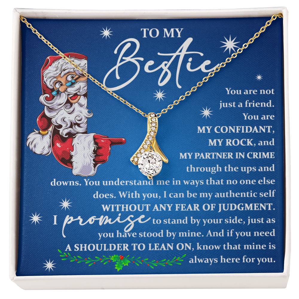 To My Bestie Gift, You Are Not Just A Friend, No One Can Replace You, Alluring Beauty Necklace Message Card