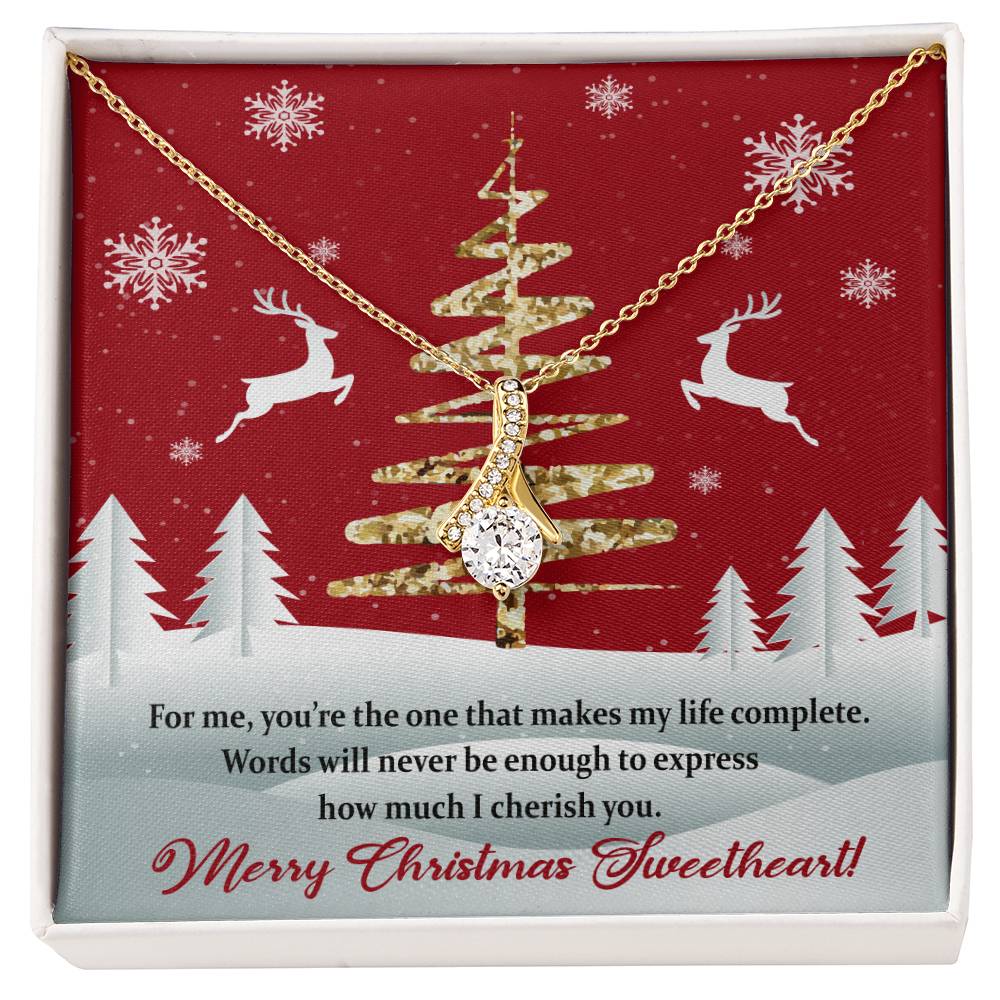 Christmas Message Card Jewelry, You Make My Life Complete, Alluring Beauty Necklace Message Card