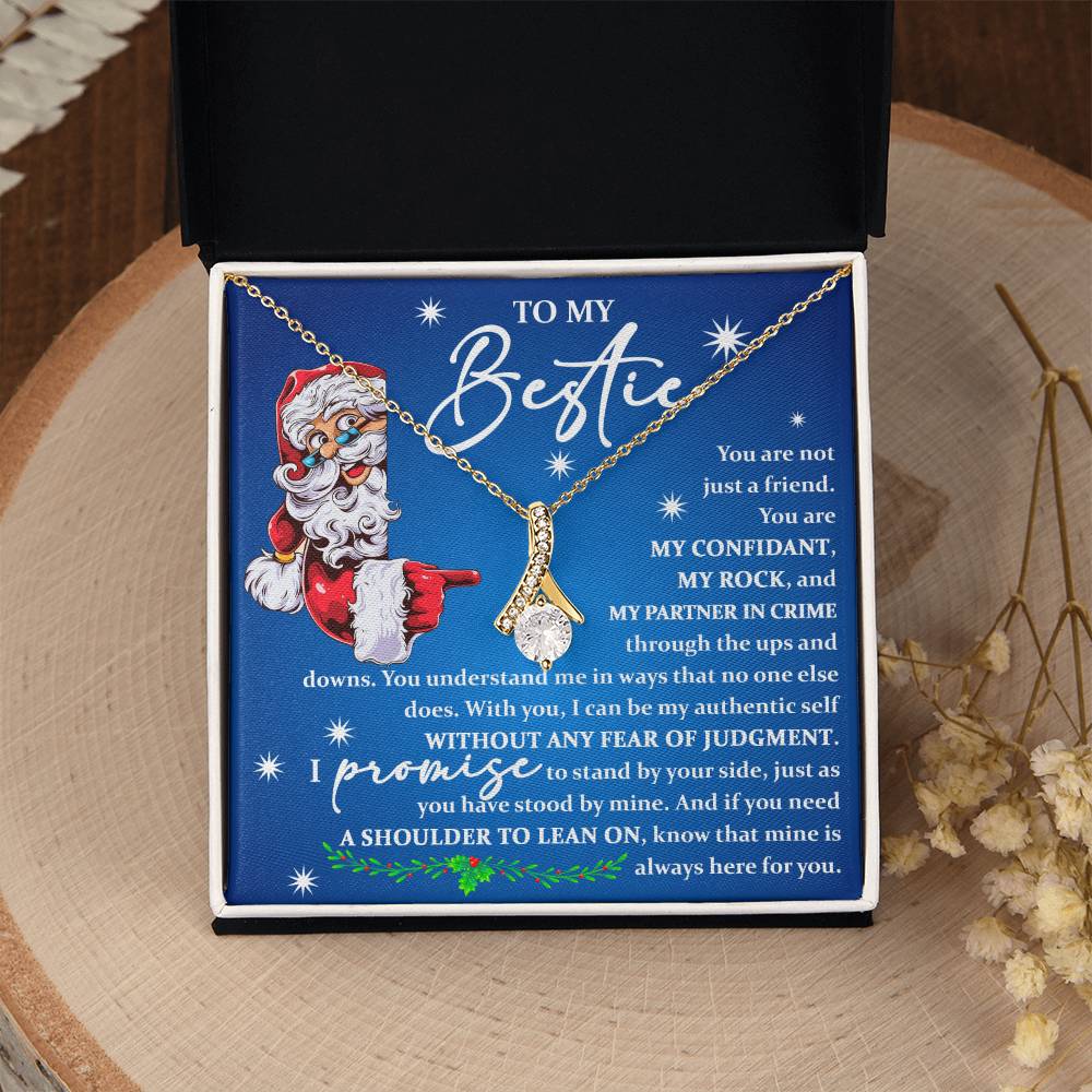 To My Bestie Gift, You Are Not Just A Friend, No One Can Replace You, Alluring Beauty Necklace Message Card