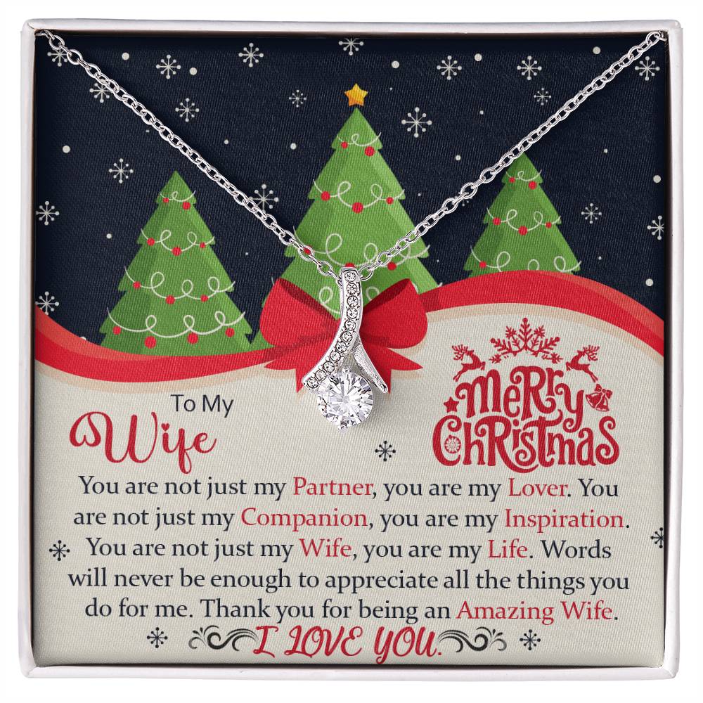 To My Beautiful Wife, My Love For You Is Still As Strong, Merry Christmas - Alluring Beauty Necklace