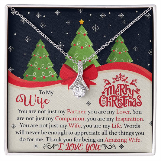 To My Beautiful Wife, My Love For You Is Still As Strong, Merry Christmas - Alluring Beauty Necklace
