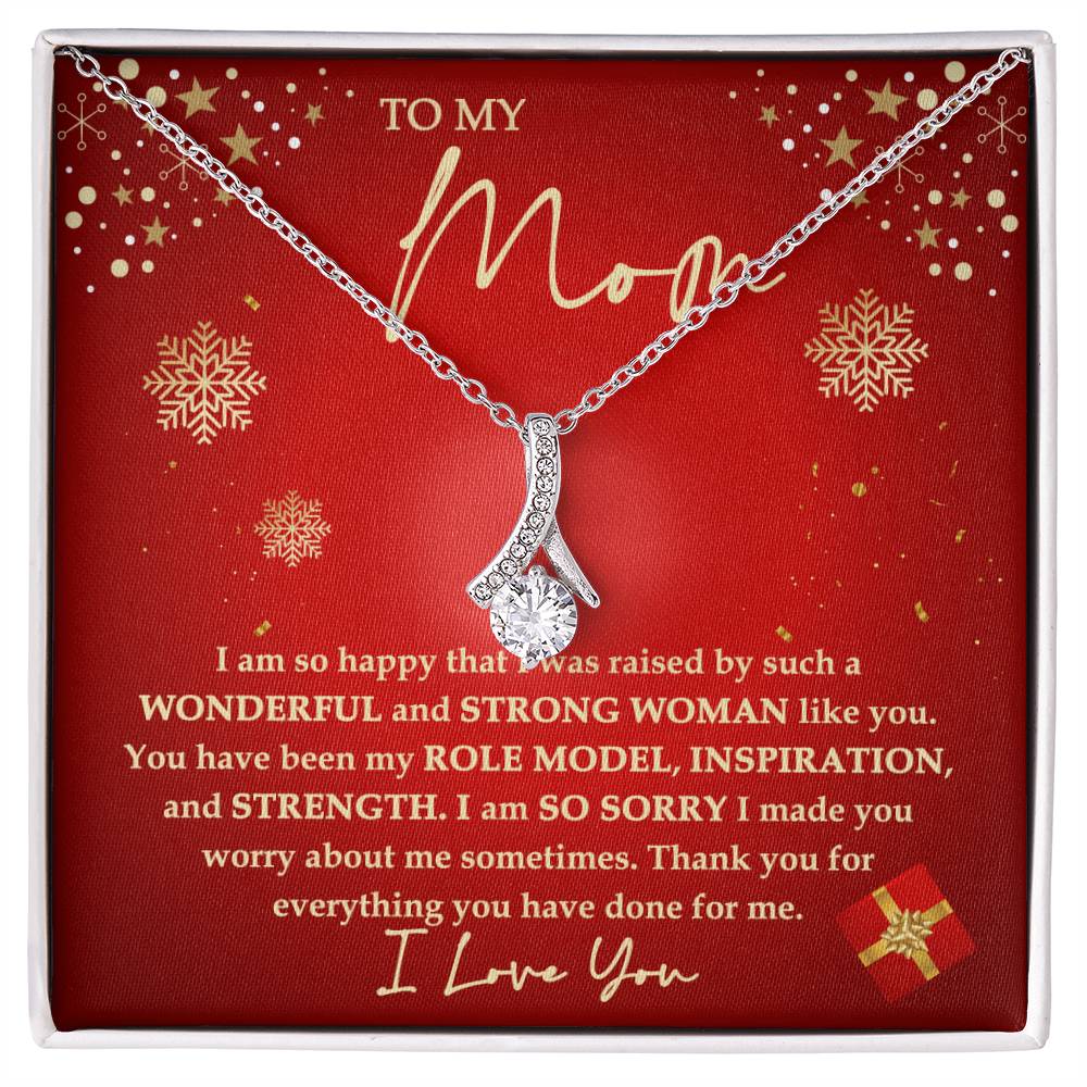 Christmas Gift For Mom, Strong Woman, Alluring Beauty Necklace Message Card