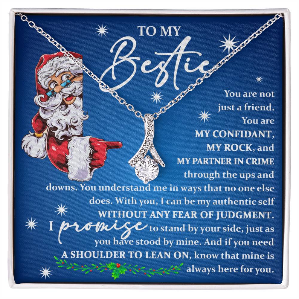 To My Bestie Gift, You Are Not Just A Friend, No One Can Replace You, Alluring Beauty Necklace Message Card