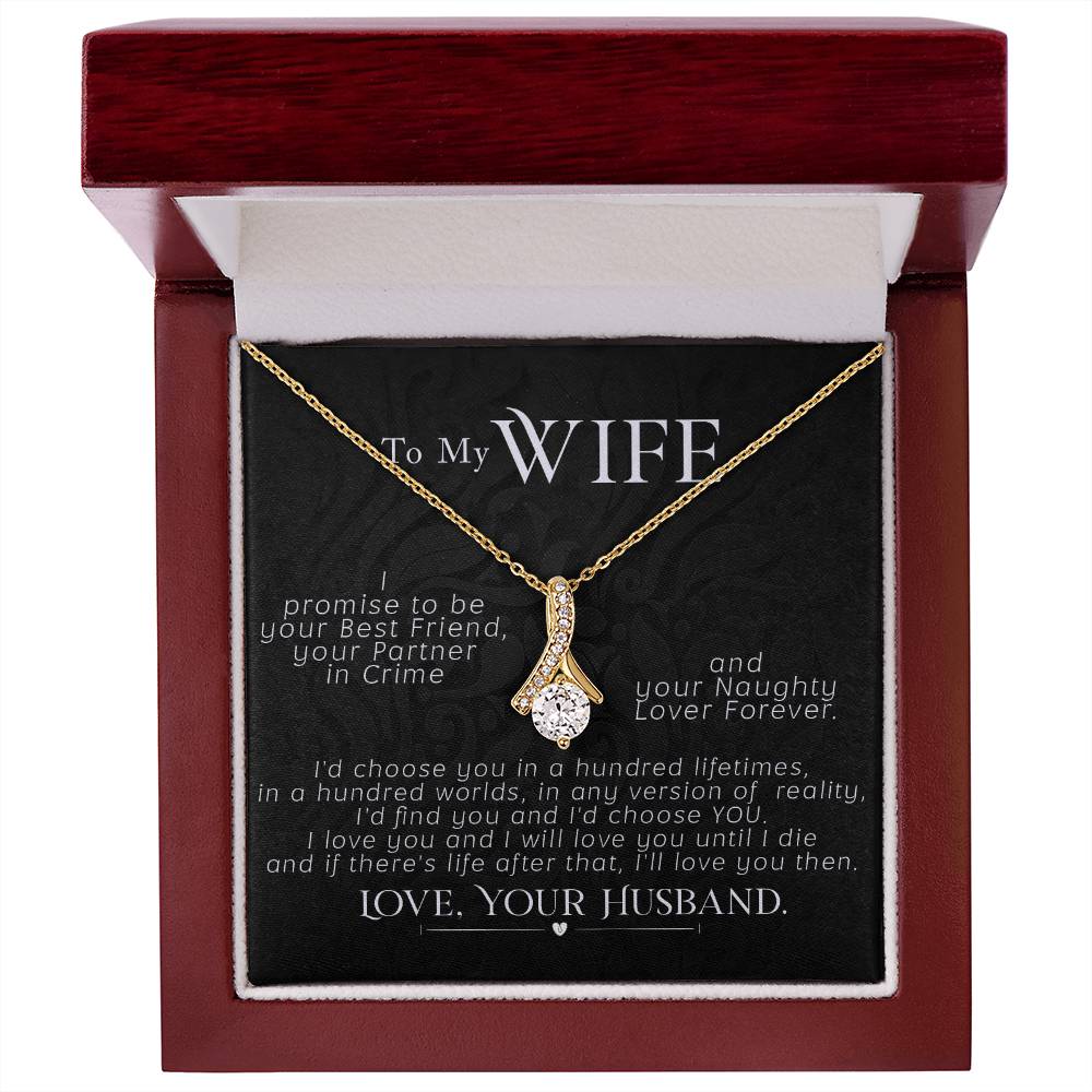 To My Wife, I Promise To Be, Love Your Husband, Love Knot Necklace Gift For Wife