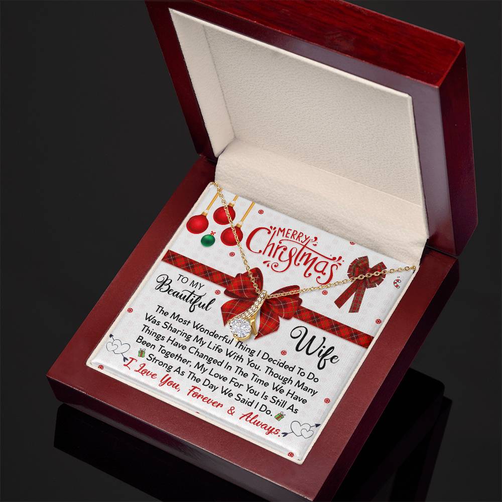 To My Beautiful Wife, No Words Can Describe How Much You Mean To Me, Merry Christmas - Alluring Beauty Necklace